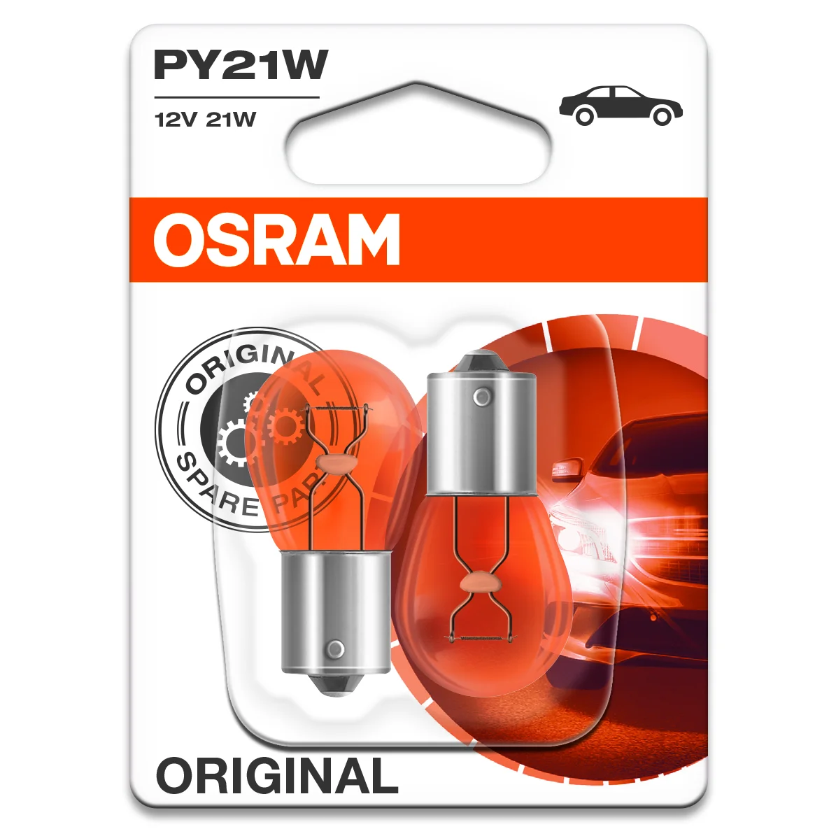 PY21W 12V Lampa Gul Osram 2pakke