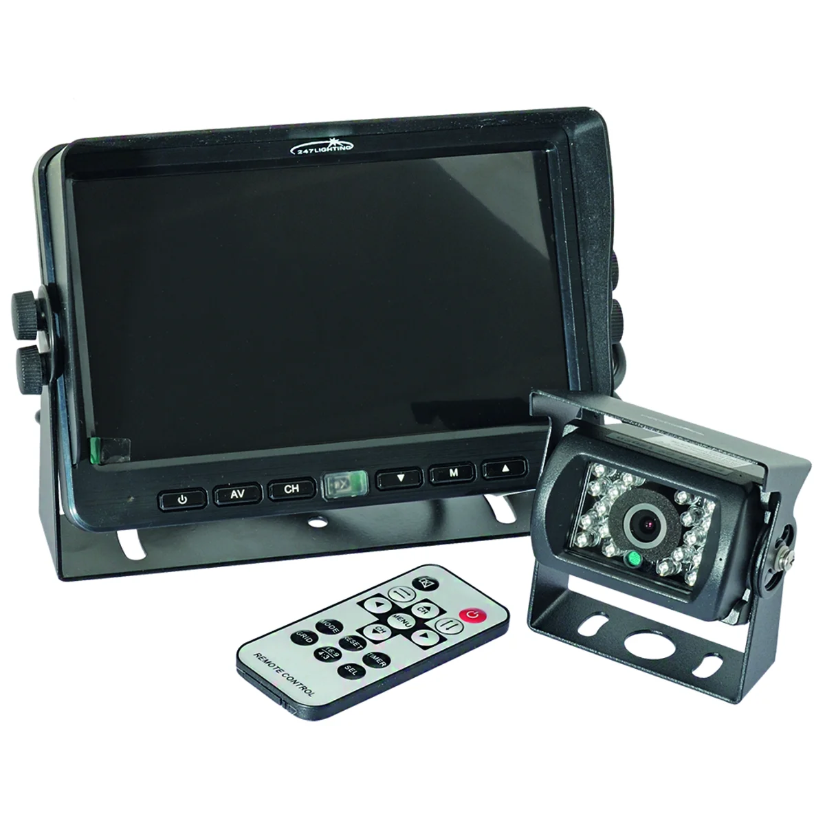 Bakhjemmekamerapakke 7", 12/24V Lyd