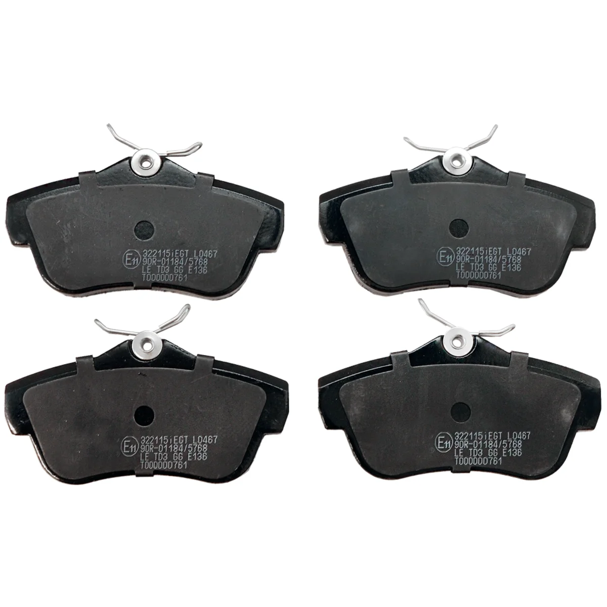 Bremseklossersett, Bakaksel