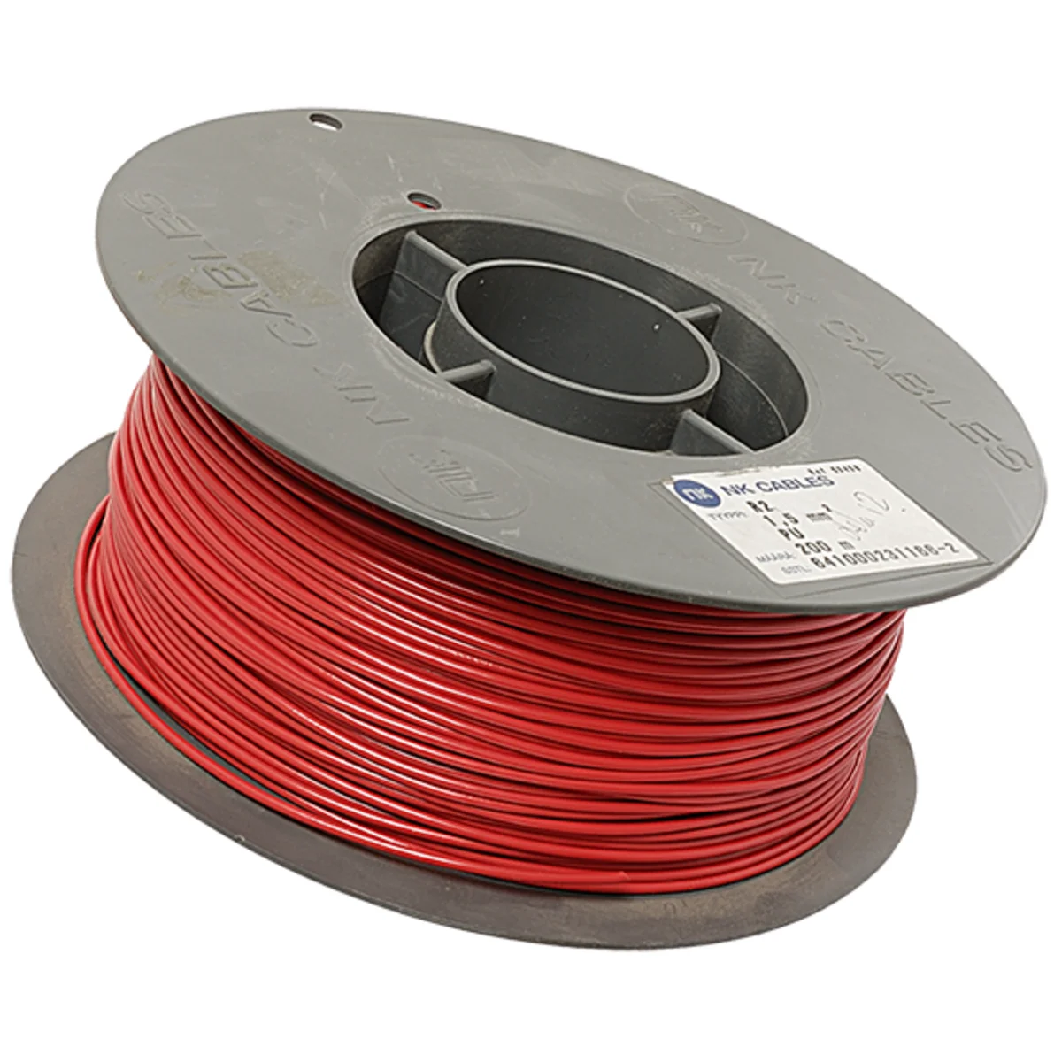 Kabel 1x1.5mm² x 200m/L. Rød