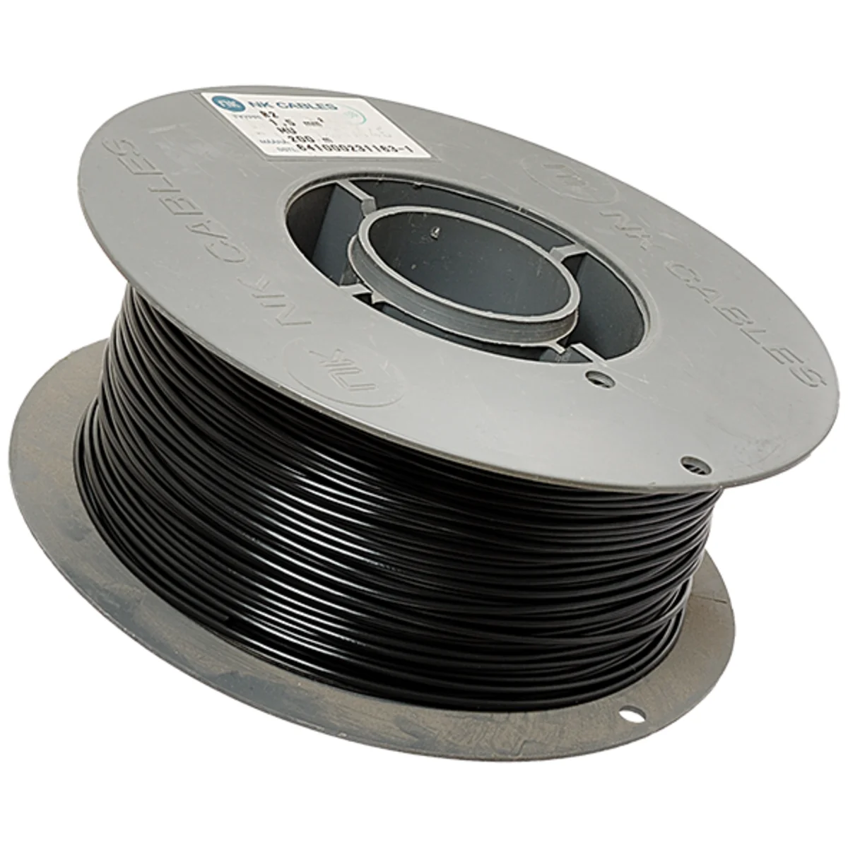 Kabel 1×1,5 mm² x 200 m/L. Svart