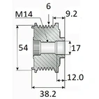 Frigjøringsreimhjul, 6 spor