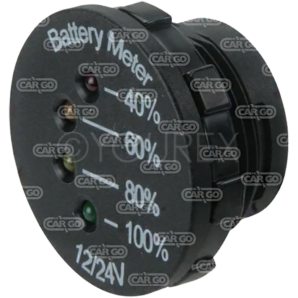 Batteriindikator 12V/24V, innebygd