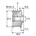 Frihåndsplatareim 17x57, 8 spor
