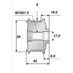 Frigjøringsreim.17x54, 6 spor