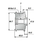 Løsvingerem.17x69, 7delt
