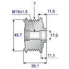 Frihjuetsreim. 17x50/53x39, 7 trinn