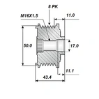 Frigjøringsreim.17x50x43,4, 8tr