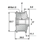 Frigjøringsreim.17x53,7, 6 spor