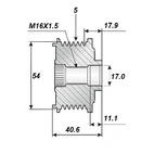 Frigangssleide.17x54, 5 spor