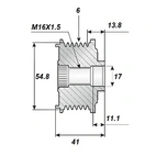 Frigiårsreim.17x55, 6 spor