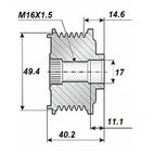 Frigjøringsreim.17x49, 6 spor