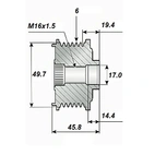 Frigjøringsreim.17x50/55x45, 6rem