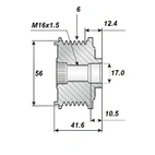 Frigjøringsreim.17x61x41,5, 6spor