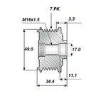 Frigangskjede.17x49, 7 spor