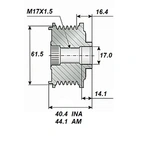 Frigångsrem 17x61.5, 6-spor