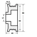 Reimhjul 17x63 mm, 8 spor