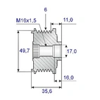 Løsdriftsreim.17x50x36,6, 6sp