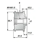 Frigjøringsreim.17x56x43,1, 6sp