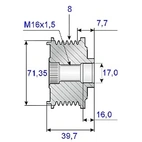 Løsdriftsreim.17x79x41, 8remskiv