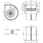 Viftemotor 12V, enkel radial
