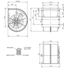 Viftemotor 12V, enkel radial