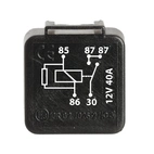 Miniinnslagsrelé 12V-40A, 4 pinn, med motstand