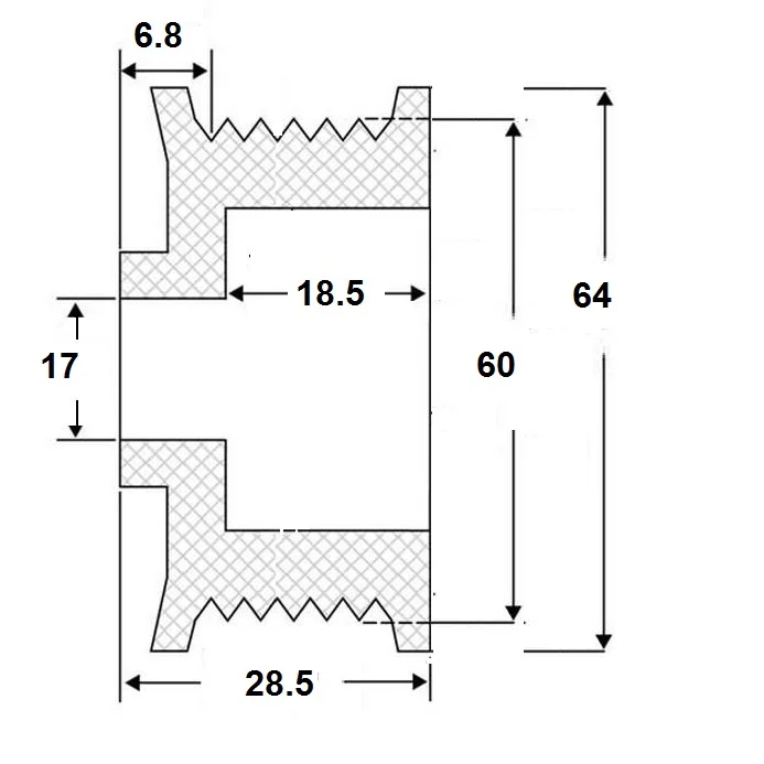 Reimhjul 17x60x29, Hit.
