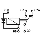 Mini-relé 24V-10/20A, 5s, diod