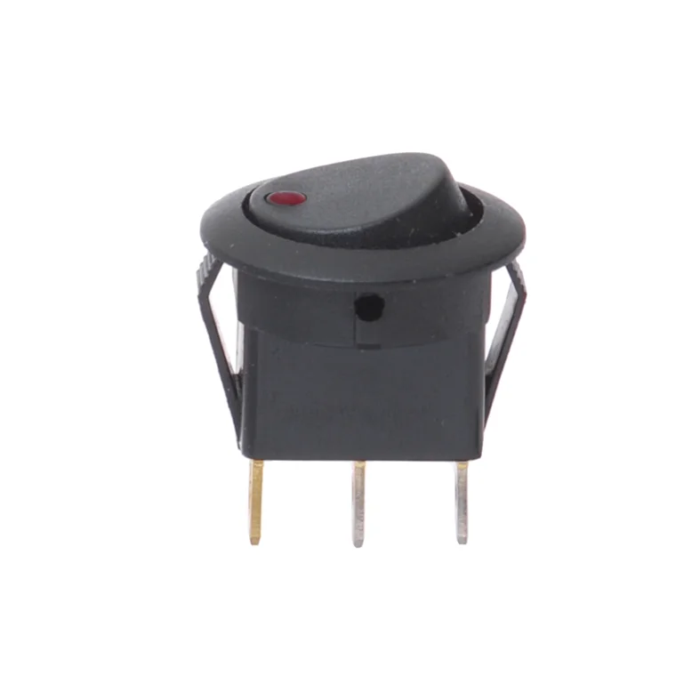 Trykkvipp, rund, rød, 12V/16A