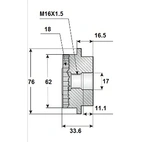 Frigjøringsreimhjul 17x76x33,6