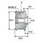 Frittgående rem. 17x59x36,75, 6-sp