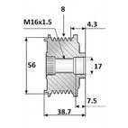 Frigiåtsrem.17x56, 8s, JDeere