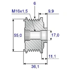 Frihåndsreim.17x59x36,1, 6reim