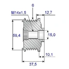 Frigjøringsreim.15x59mm, 6 spir