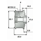 Løsgangreim.17x62x52, 6 spol