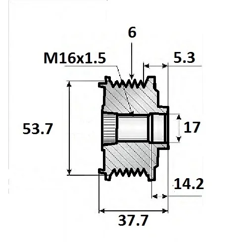 Frigjøringsreimhjul Ford 6-spor