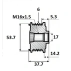 Frigjøringsreimhjul Ford 6-spor